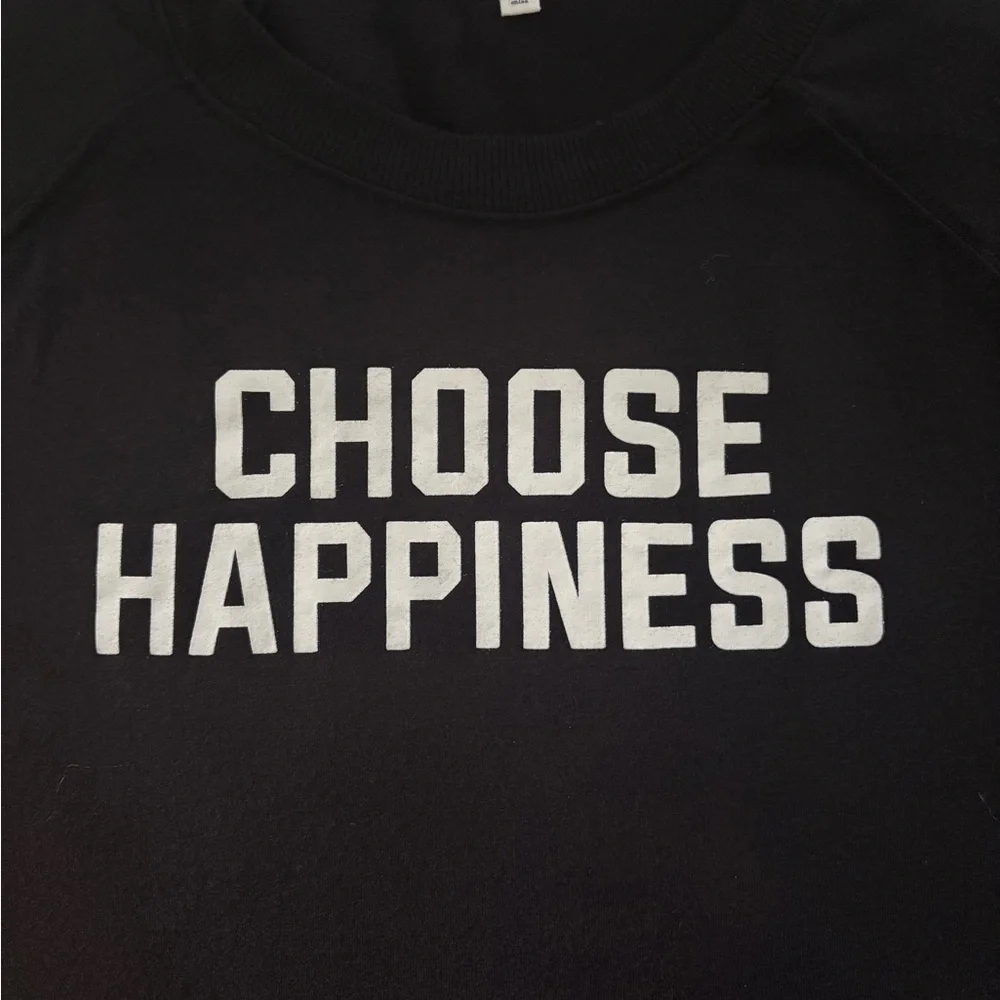 Workshop Republic Clothing “Choose Happiness” black long sleeve sweatshirt.❣️ - Picture 2 of 5